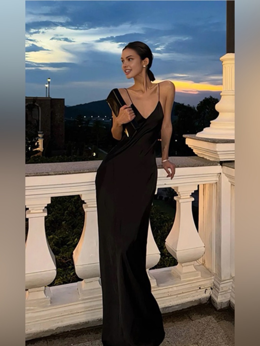 BNWT commense v neck backless satin long dress